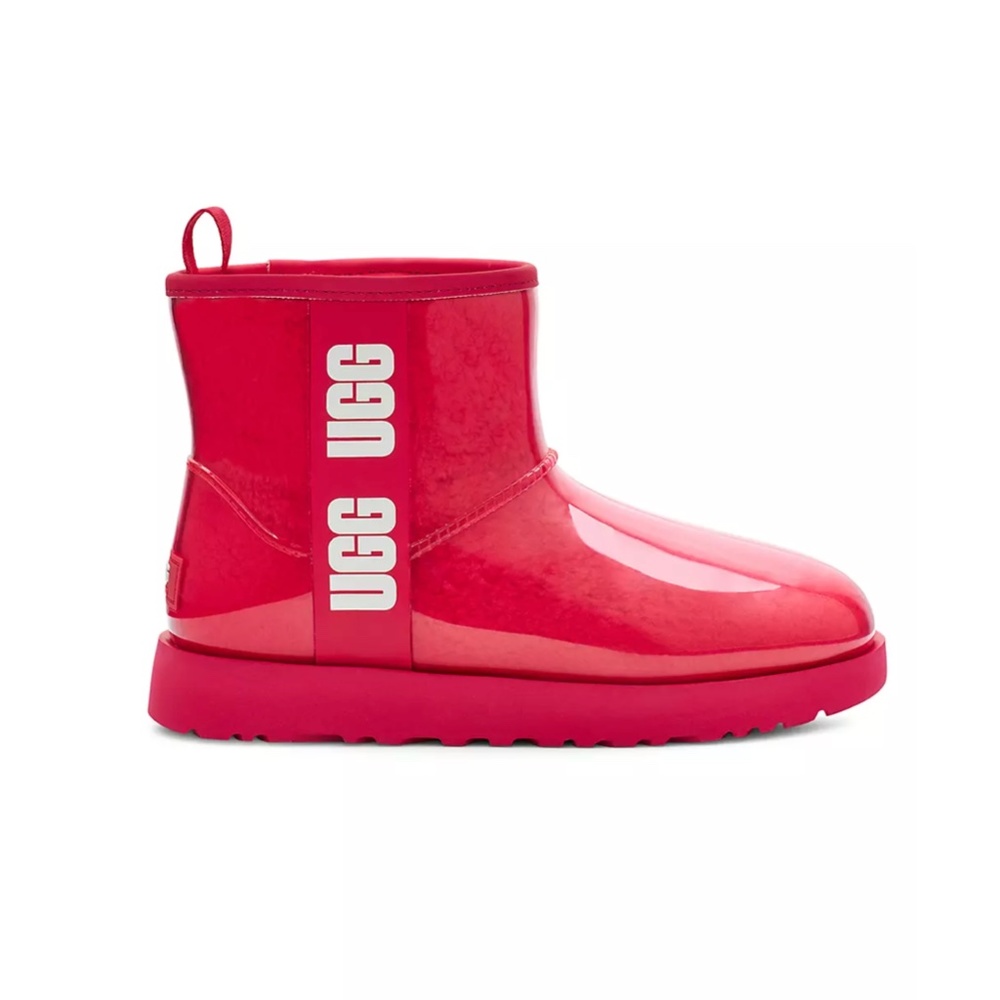 UGG Women's Glossy Red Short Rain Boot